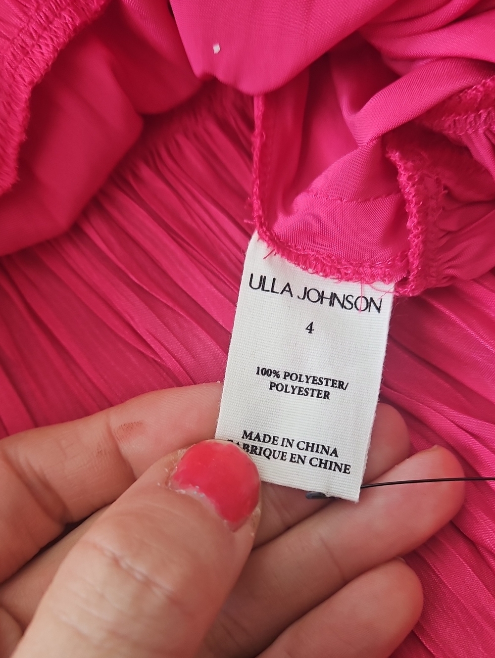 Ulla Johnson Hot Pink Ruffle Tiered Dress 4 - Picture 9 of 10